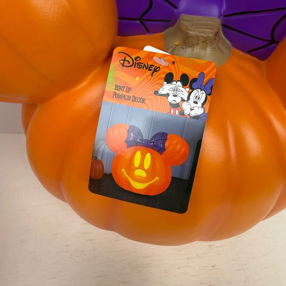 Disney Mickey Minnie Mouse Light Up Pumpkin Halloween Decor Set Orange - Picture 14 of 16